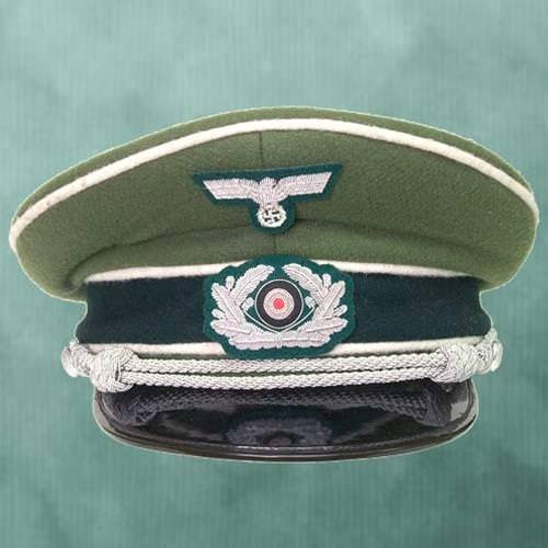 German WWII Reproduction Wehrmacht Officer’s Cap - Medieval Replicas