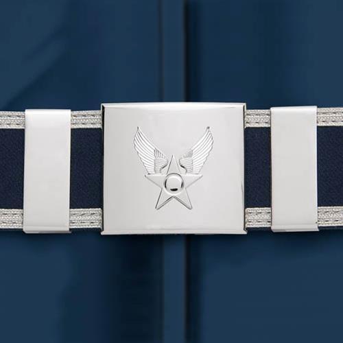 Air Force Belt, Silver color buckle with "Hap" Arnold design - Medieval Replicas