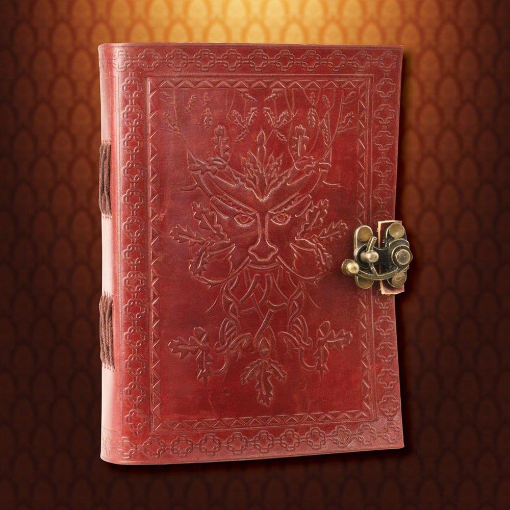 Green Man Leather Journal - Medieval Replicas