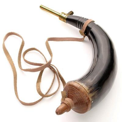 Historical Powder Horn With Brass Powder Dispenser - Medieval Replicas