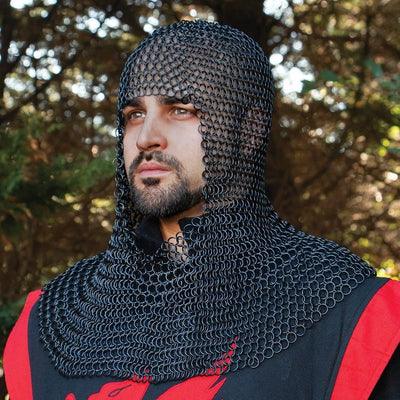 Blackened Mail Armor Coif - Medieval Replicas