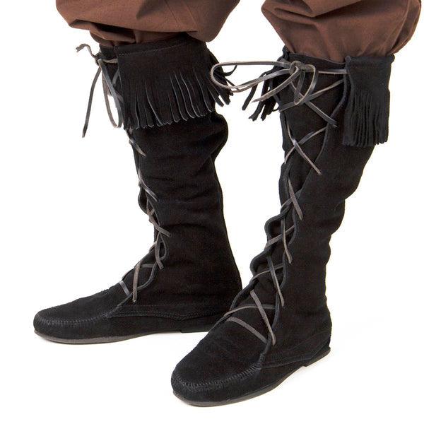 Pirate Tall Suede Boots with Fringe - Medieval Replicas