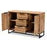 REID MODERN FINISHED WOOD AND BLACK METAL 3-DRAWER SIDEBOARD BUFFET - Medieval Replicas