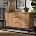 REID MODERN FINISHED WOOD AND BLACK METAL 3-DRAWER SIDEBOARD BUFFET - Medieval Replicas