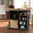 DORTHY COASTAL TWO-TONE DARK GREEN AND NATURAL WOOD KITCHEN STORAGE CART - Medieval Replicas