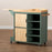 DORTHY COASTAL TWO-TONE DARK GREEN AND NATURAL WOOD KITCHEN STORAGE CART - Medieval Replicas