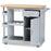 DONNIE COASTAL TWO-TONE LIGHT GREY AND NATURAL FINISHED WOOD KITCHEN STORAGE CART - Medieval Replicas