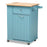 LIONA MODERN SKY BLUE FINISHED WOOD KITCHEN STORAGE CART - Medieval Replicas