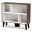 SENJA TWO-TONE WHITE AND WALNUT BROWN FINISHED WOOD 4-SHELF BOOKCASE - Medieval Replicas