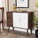 LEENA MODERN TWO-TONE WHITE AND WALNUT BROWN FINISHED WOOD 3-DRAWER SIDEBOARD BUFFET - Medieval Replicas