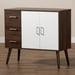 LEENA MODERN TWO-TONE WHITE AND WALNUT BROWN FINISHED WOOD 3-DRAWER SIDEBOARD BUFFET - Medieval Replicas