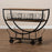 FRIEDA RUSTIC  BROWN FINISHED WOOD AND BLACK FINISHED METAL CONSOLE CART - Medieval Replicas