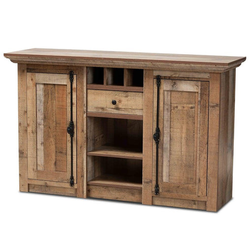 ALBERT MODERN FARMHOUSE RUSTIC FINISHED WOOD 2-DOOR DINING ROOM SIDEBOARD BUFFET - Medieval Replicas