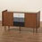 HALDEN MODERN MULTICOLOR WALNUT GRADIENT FINISHED WOOD 2-DOOR DINING ROOM SIDEBOARD BUFFET - Medieval Replicas