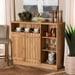 EREN MODERN FARMHOUSE  BROWN FINISHED WOOD 2-DOOR DINING ROOM SIDEBOARD BUFFET - Medieval Replicas