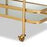 DESTIN MODERN GLAM BRUSHED GOLD FINISHED METAL AND MIRRORED GLASS 2-TIER MOBILE WINE BAR CART - Medieval Replicas