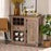 ALBERT MODERN BROWN FINISHED WOOD 1-DOOR DINING ROOM SIDEBOARD BUFFET - Medieval Replicas