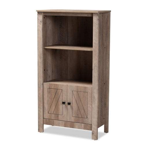 DEREK TRANSITIONAL NATURAL OAK FINISHED WOOD 3-TIER BOOKCASE - Medieval Replicas