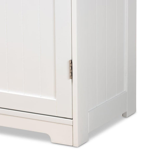 BAUER  WHITE FINISHED WOOD 4-DRAWER BATHROOM STORAGE CABINET - Medieval Replicas