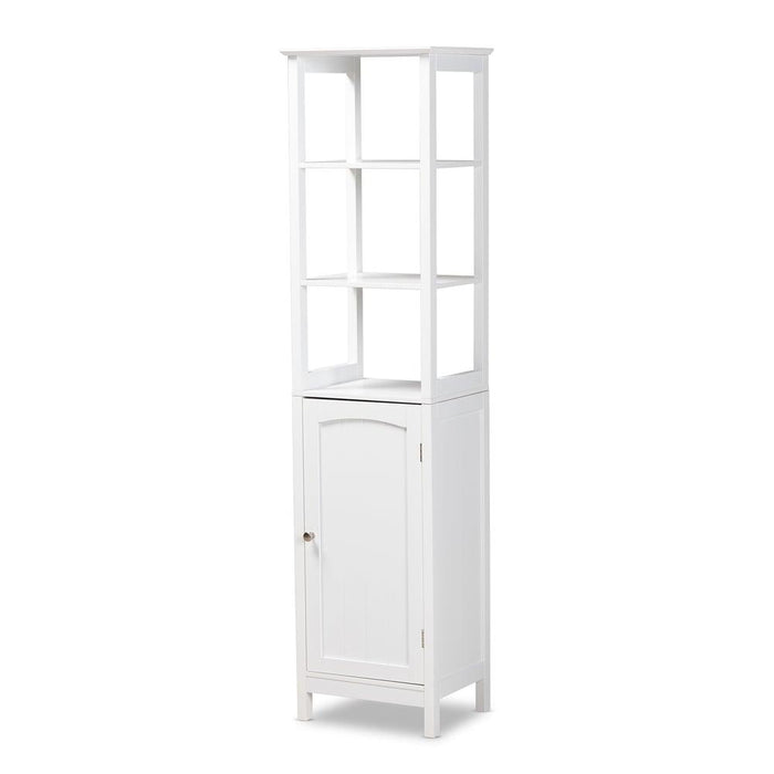 BELTRAN  WHITE FINISHED WOOD BATHROOM STORAGE CABINET - Medieval Replicas