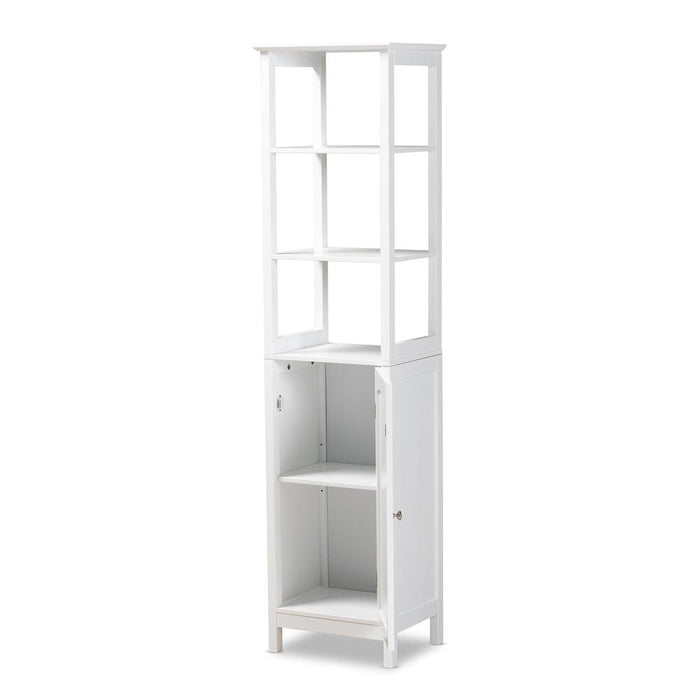 BELTRAN  WHITE FINISHED WOOD BATHROOM STORAGE CABINET - Medieval Replicas