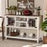 DEACON FARMHOUSE WEATHERED TWO-TONE WHITE AND OAK BROWN FINISHED WOOD 2-DOOR DINING ROOM SIDEBOARD BUFFET - Medieval Replicas