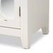 GARCELLE MODERN  WHITE FINISHED WOOD AND MIRRORED GLASS 2-DOOR SIDEBOARD - Medieval Replicas