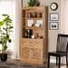 AGNI MODERN BROWN FINISHED WOOD BUFFET AND HUTCH KITCHEN CABINET - Medieval Replicas