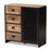 CONNELL MODERN TWO-TONE NATURAL FINISHED WOOD AND BLACK METAL SIDEBOARD BUFFET - Medieval Replicas