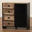 CONNELL MODERN TWO-TONE NATURAL FINISHED WOOD AND BLACK METAL SIDEBOARD BUFFET - Medieval Replicas