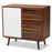 GROVER MODERN TWO-TONE CHERRY BROWN AND WHITE FINISHED WOOD 1-DOOR SIDEBOARD BUFFET - Medieval Replicas