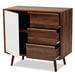 GROVER MODERN TWO-TONE CHERRY BROWN AND WHITE FINISHED WOOD 1-DOOR SIDEBOARD BUFFET - Medieval Replicas