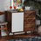 GROVER MODERN TWO-TONE CHERRY BROWN AND WHITE FINISHED WOOD 1-DOOR SIDEBOARD BUFFET - Medieval Replicas