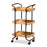 BAXTER MODERN BROWN FINISHED WOOD AND BLACK METAL 3-TIER MOBILE KITCHEN CART - Medieval Replicas