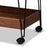 REYNARD MODERN BROWN FINISHED WOOD AND BLACK METAL 2-TIER WINE CART - Medieval Replicas