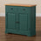 GARNER MODERN TWO-TONE TURQUOISE AND OAK BROWN FINISHED WOOD 2-DRAWER KITCHEN CABINET - Medieval Replicas