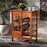 CRAYTON MODERN OAK BROWN FINISHED WOOD AND SILVER-TONE METAL MOBILE KITCHEN STORAGE CART - Medieval Replicas