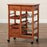 CRAYTON MODERN OAK BROWN FINISHED WOOD AND SILVER-TONE METAL MOBILE KITCHEN STORAGE CART - Medieval Replicas