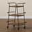 BERNARD BLACK METAL AND WALNUT FINISHED WOOD 3-TIER SMALL MOBILE WINE BAR CART - Medieval Replicas