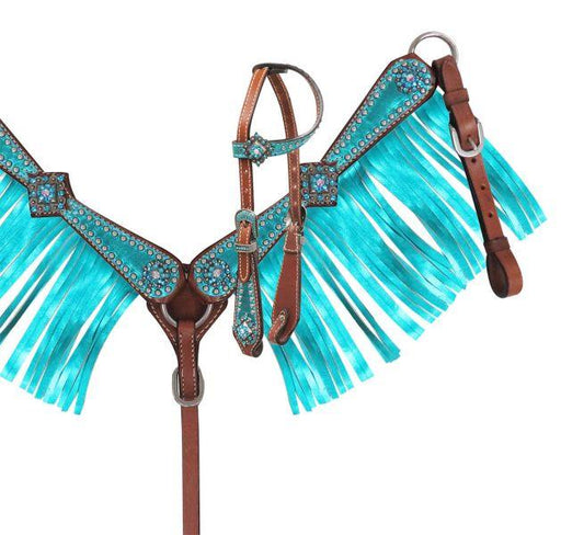 Showman Mini Size Single ear horse headstall and breast collar set - Medieval Replicas