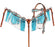 Showman Turquoise Leather Laced Browband Horse Headstall And Breast Collar - Medieval Replicas