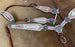 Showman Turquoise painted arrow design one ear Horse headstall and breast Collar - Medieval Replicas