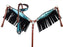 Showman Turquoise Silver Sequins Inlay Single Ear Headstall and Breast Collar - Medieval Replicas