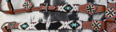 Showman Southwest Beaded One Ear Horse Headstall And Breast Collar Set - Medieval Replicas