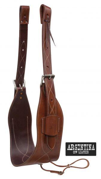 7" wide contoured Argentina Cow Horse Leather back cinch with roller buckle - Medieval Replicas