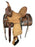 10" Double T Youth ranch style hard seat horse saddle with a two-tone floral tooling