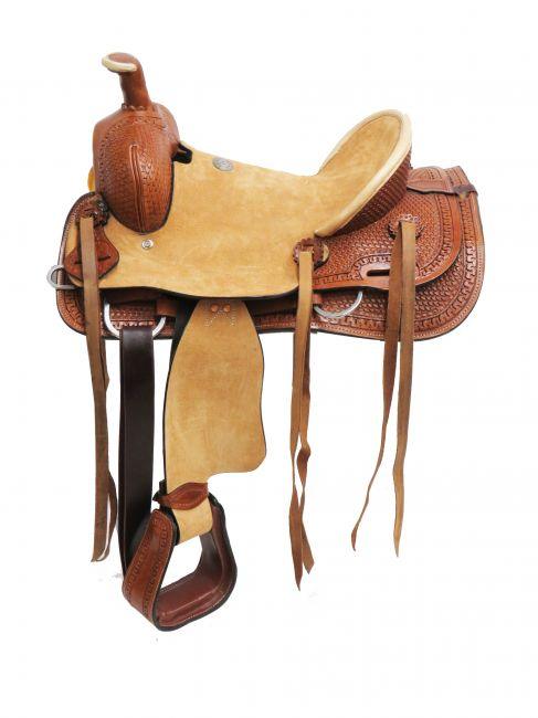 Double T Hard Seat Roper Style Saddle 14" - Medieval Replicas