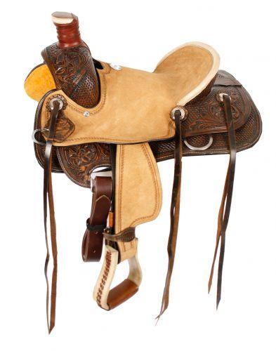 Double T  Pony hard seat roper style saddle.12", 13" - Medieval Replicas