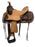 Double T Youth hard seat roper style saddle with basket tooled leather  12", 13" - Medieval Replicas