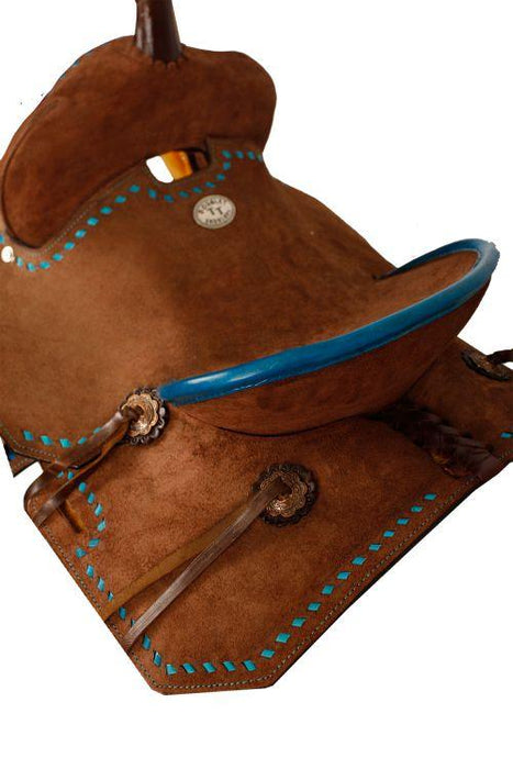 Double T Youth/Pony Chocolate Roughout Barrel Saddle 12" - Medieval Replicas